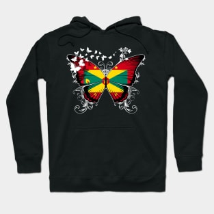 Grenada Flag Butterfly Hoodie